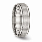 Ridged Edge Wedding Band in Stainless Steel, 7mm