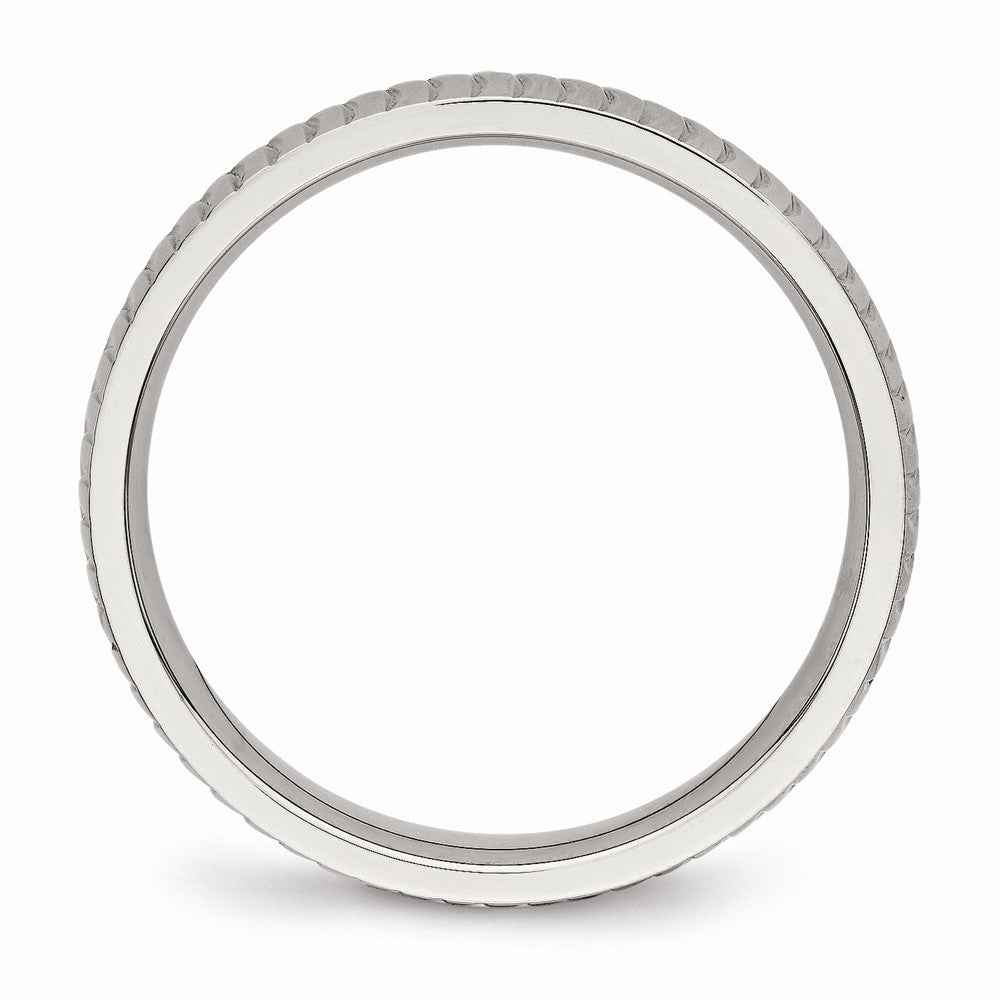 Sophia Jewelers Polished Stainless Steel Wedding Band 4mm Elegant Finish - 6 - 6