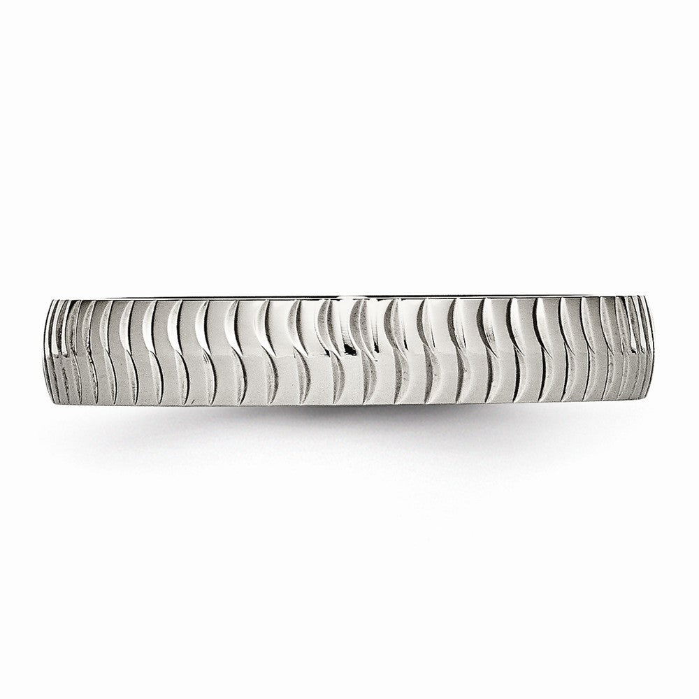 Sophia Jewelers Polished Stainless Steel Wedding Band 4mm Elegant Finish - 6 - 6