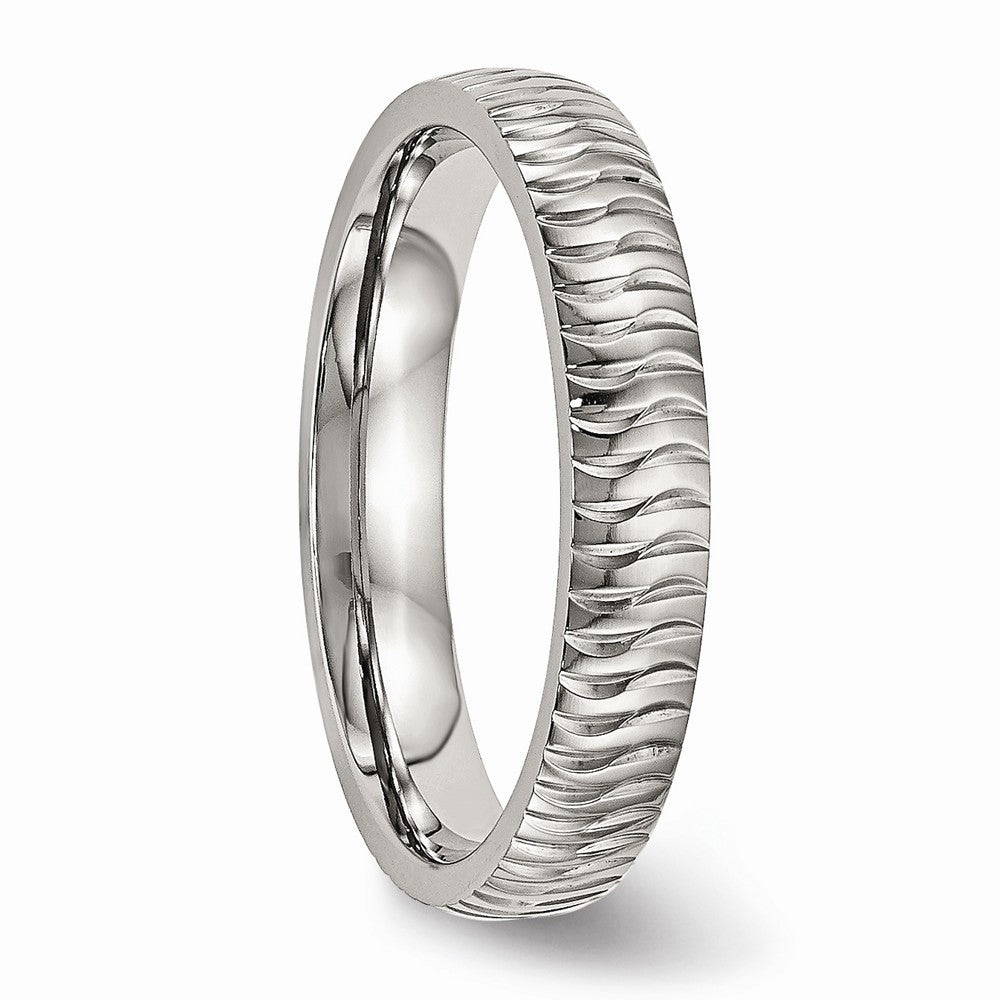 Sophia Jewelers Polished Stainless Steel Wedding Band 4mm Elegant Finish - 6 - 6