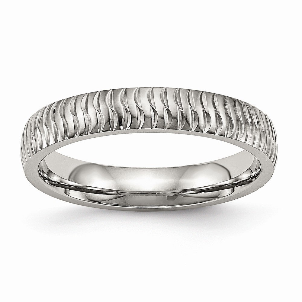 Sophia Jewelers Polished Stainless Steel Wedding Band 4mm Elegant Finish - 6 - 6