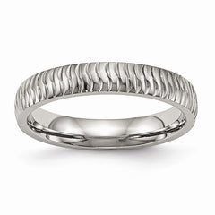 Sophia Jewelers Polished Stainless Steel Wedding Band 4mm Elegant Finish - 6 - 6