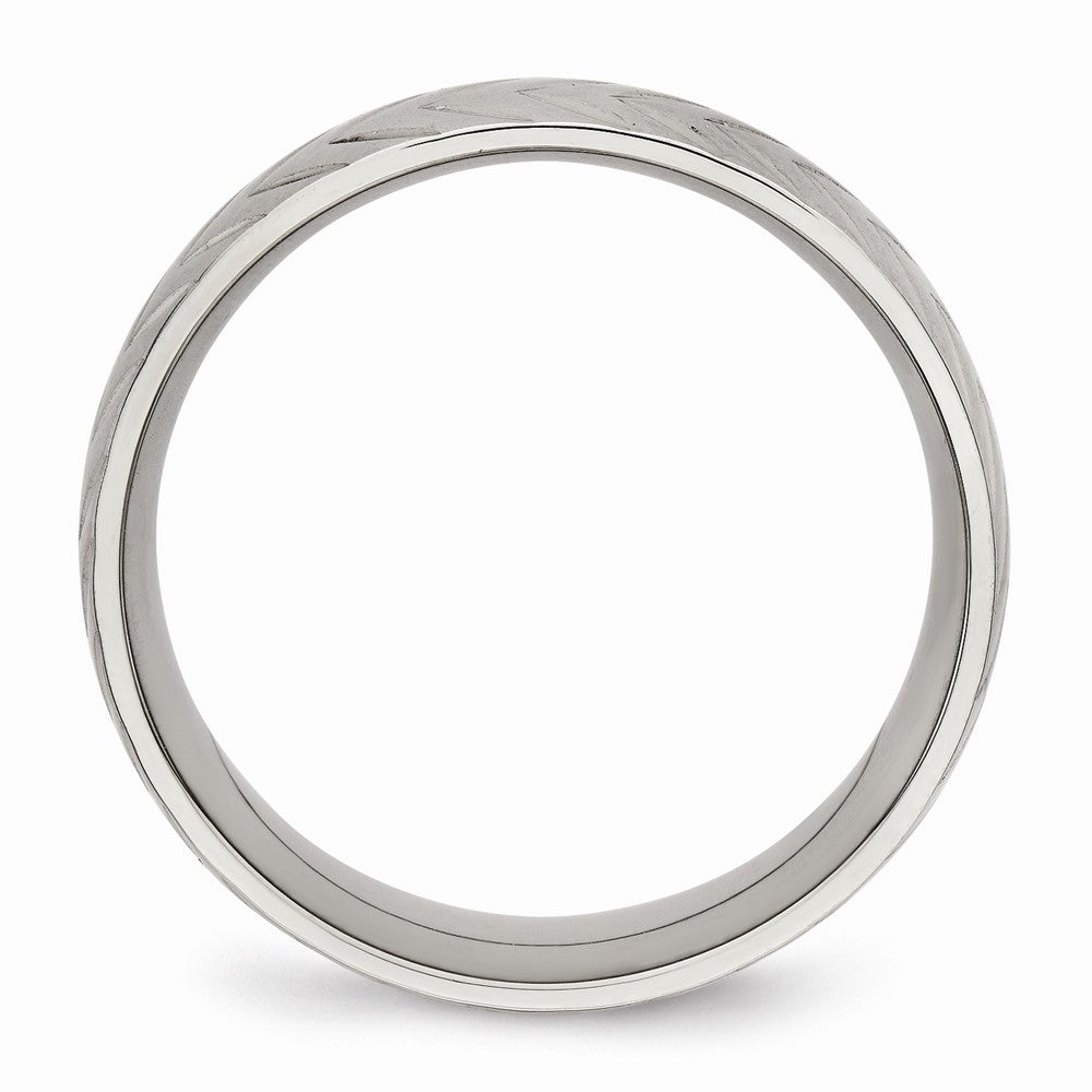 Sophia Jewelers Stainless Steel Polished Wedding Band with Diamond Cut Elegance - 7 - 7