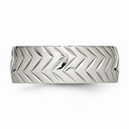 Diamond-Cut Wedding Band in Stainless Steel, 8mm