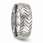 Diamond-Cut Wedding Band in Stainless Steel, 8mm