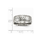 Stainless Steel Polished Diamond Cut Ring