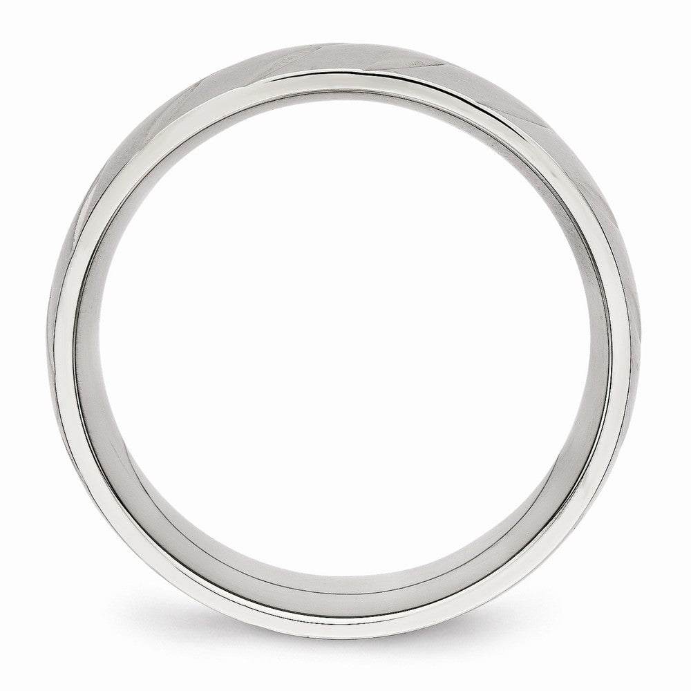 Diamond-Cut Wedding Band in Stainless Steel, 8mm