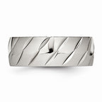 Diamond-Cut Wedding Band in Stainless Steel, 8mm