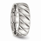 Diamond-Cut Wedding Band in Stainless Steel, 8mm