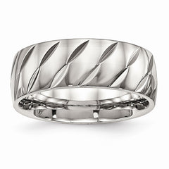 Sophia Jewelers Polished Stainless Steel 8mm Wedding Band Ring - 7 - 7