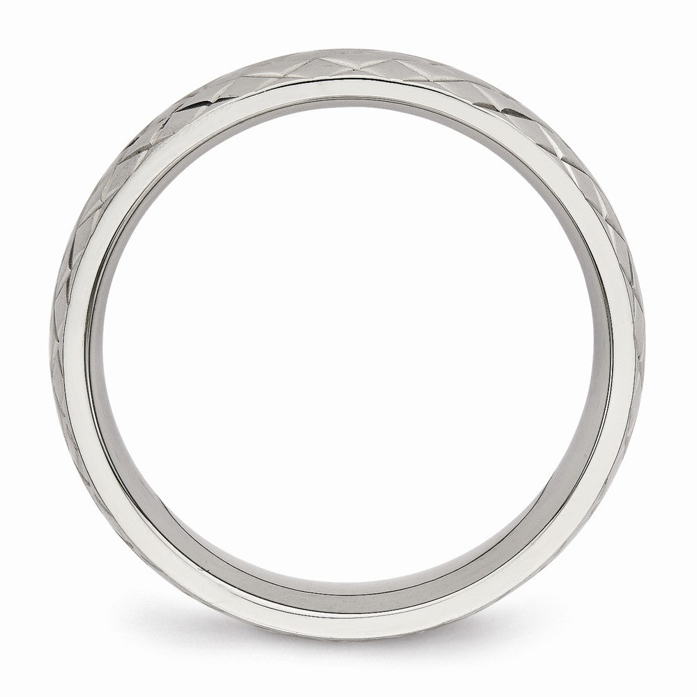 Sophia Jewelers Polished Stainless Steel Wedding Band Elegant 6mm Design - 6 - 6