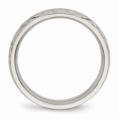 Sophia Jewelers Polished Stainless Steel Wedding Band Elegant 6mm Design - 6 - 6