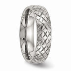 Criss-Cross Wedding Band in Stainless Steel, 6mm