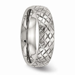 Sophia Jewelers Polished Stainless Steel Wedding Band Elegant 6mm Design - 6 - 6