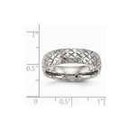 Stainless Steel Polished Textured Ring