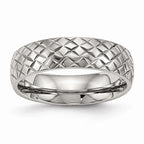 Criss-Cross Wedding Band in Stainless Steel, 6mm
