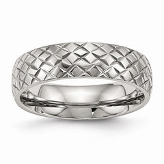 Sophia Jewelers Polished Stainless Steel Wedding Band Elegant 6mm Design - 6 - 6