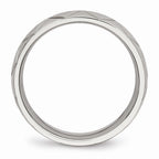 Criss-Cross Diamond-Cut Wedding Band in Stainless Steel, 6mm