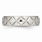 Criss-Cross Diamond-Cut Wedding Band in Stainless Steel, 6mm