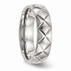 Criss-Cross Diamond-Cut Wedding Band in Stainless Steel, 6mm