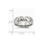 Stainless Steel Polished Diamond Cut Ring