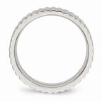 Polished & Textured Wedding Band in Stainless Steel, 6mm