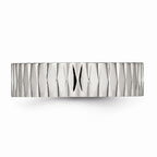 Polished & Textured Wedding Band in Stainless Steel, 6mm