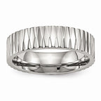 Polished & Textured Wedding Band in Stainless Steel, 6mm