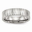 Polished & Textured Wedding Band in Stainless Steel, 6mm