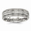 Grooved Wedding Band in Stainless Steel, 7mm