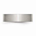 Brushed Comfort-Fit Wedding Band in Stainless Steel, 6mm