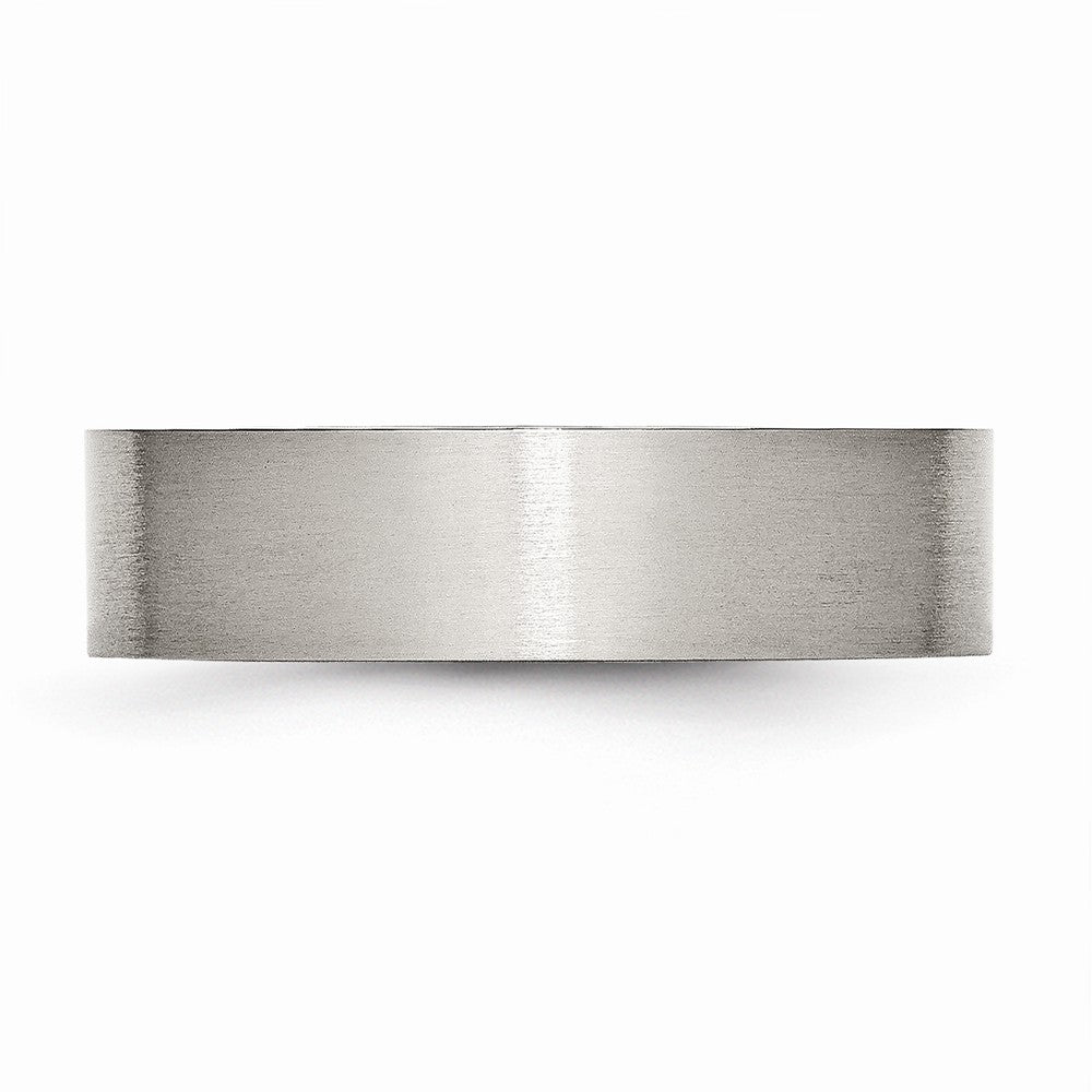 Brushed Comfort-Fit Wedding Band in Stainless Steel, 6mm