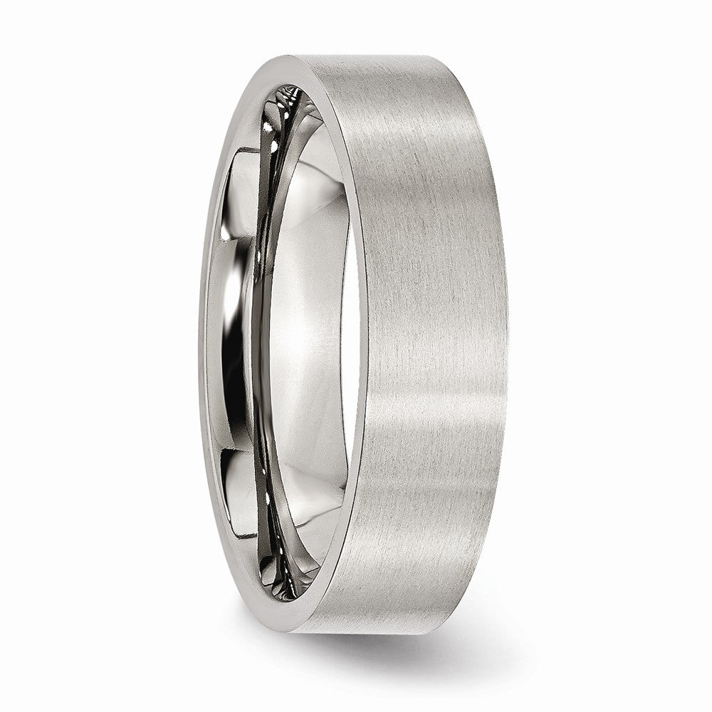 Brushed Comfort-Fit Wedding Band in Stainless Steel, 6mm