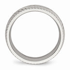 Diamond-Cut Wedding Band in Stainless Steel, 7mm