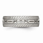 Diamond-Cut Wedding Band in Stainless Steel, 7mm