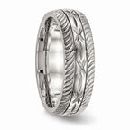 Diamond-Cut Wedding Band in Stainless Steel, 7mm