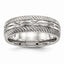 Diamond-Cut Wedding Band in Stainless Steel, 7mm