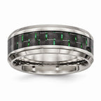 Carbon Fiber Inlay Wedding Band in Stainless Steel, 8mm