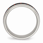 Carbon Fiber Inlay Wedding Band in Stainless Steel, 8mm