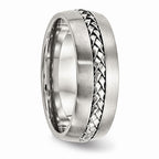 Braided Wedding Band in Stainless Steel, 8mm