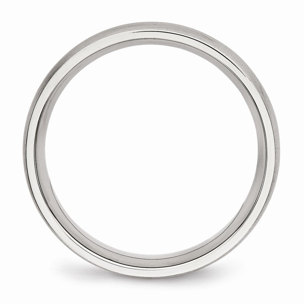 Brushed CZ Wedding Band in Stainless Steel, 5.5mm Secondary image
