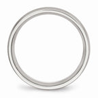 Brushed CZ Wedding Band in Stainless Steel, 5.5mm