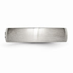 Brushed CZ Wedding Band in Stainless Steel, 5.5mm