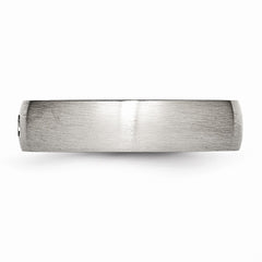 Sophia Jewelers Brushed Stainless Steel CZ Wedding Band Ring