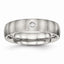 Brushed CZ Wedding Band in Stainless Steel, 5.5mm