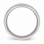 Grooved Wedding Band in Stainless Steel, 6.5mm