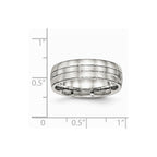 Stainless Steel Brushed and Polished Grooved 6.50mm Band