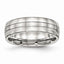 Grooved Wedding Band in Stainless Steel, 6.5mm