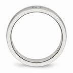CZ Grooved Wedding Band in Stainless Steel, 7mm