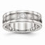 CZ Grooved Wedding Band in Stainless Steel, 7mm